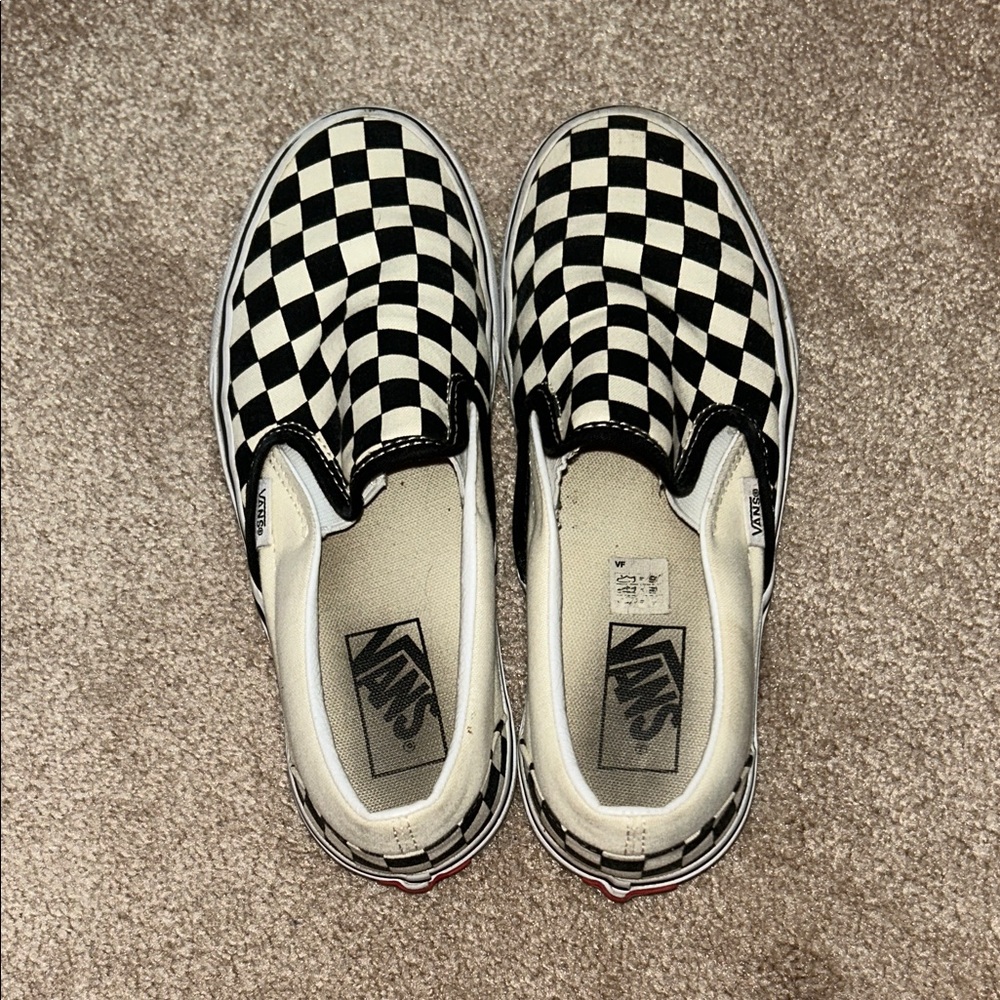Vans Black and White Checkerboard Slip-Ons